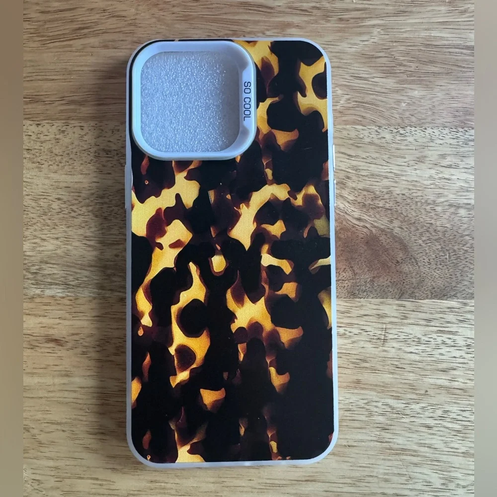SHEIN Tortoiseshell Pattern Phone Case - Brown & Black